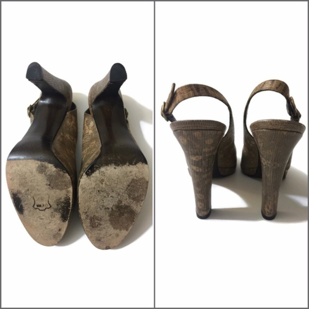 𝅺stuart Weitzman Snakeskin Slingback Heels - Picture 4 of 4